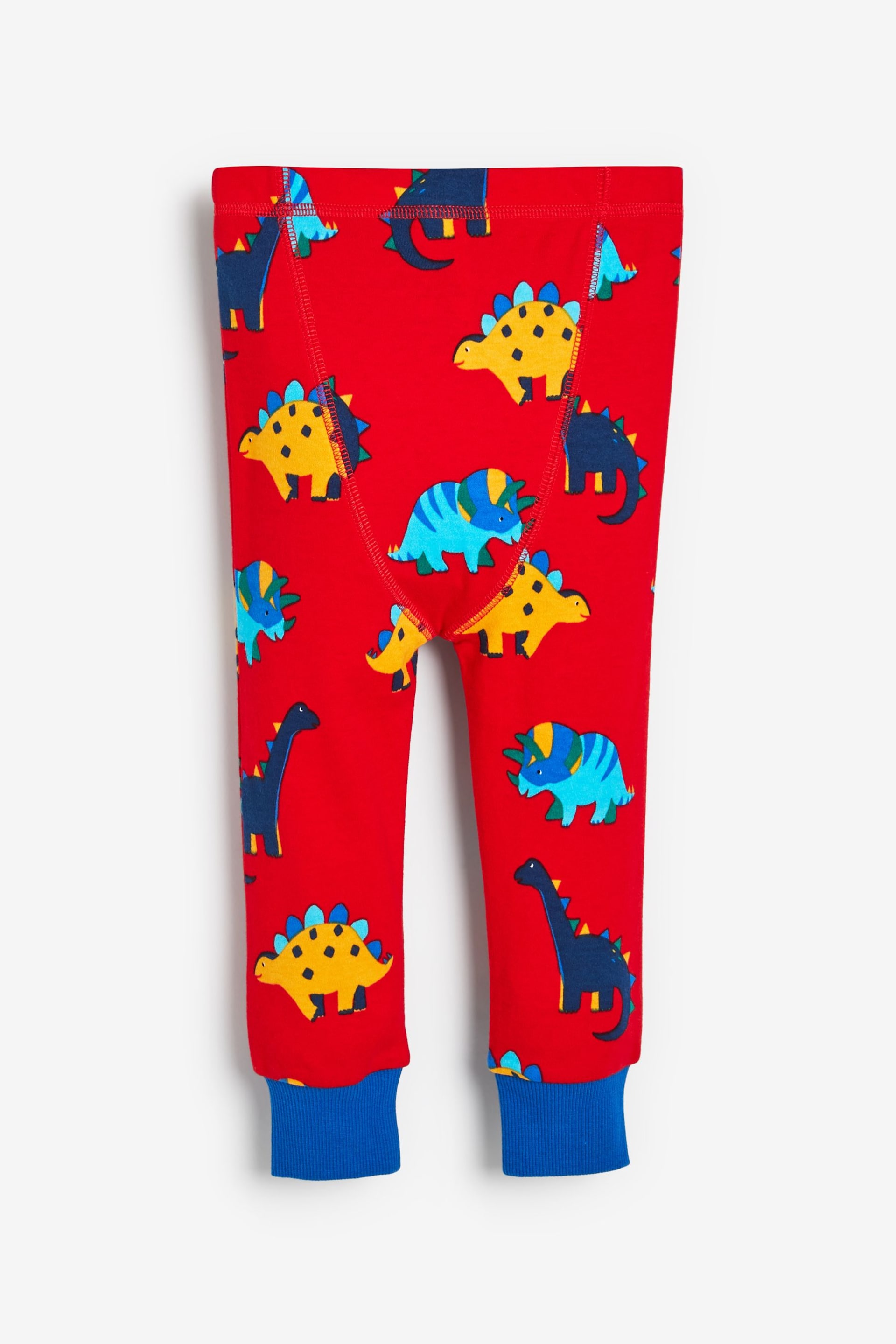 Blue/Red/Green Stripe Dino 3 Pack Snuggle Pyjamas (9mths-8yrs) - Image 14 of 14