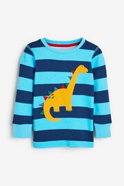 Blue/Red/Green Stripe Dino 3 Pack Snuggle Pyjamas (9mths-8yrs) - Image 6 of 14