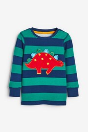 Blue/Red/Green Stripe Dino 3 Pack Snuggle Pyjamas (9mths-8yrs) - Image 7 of 14