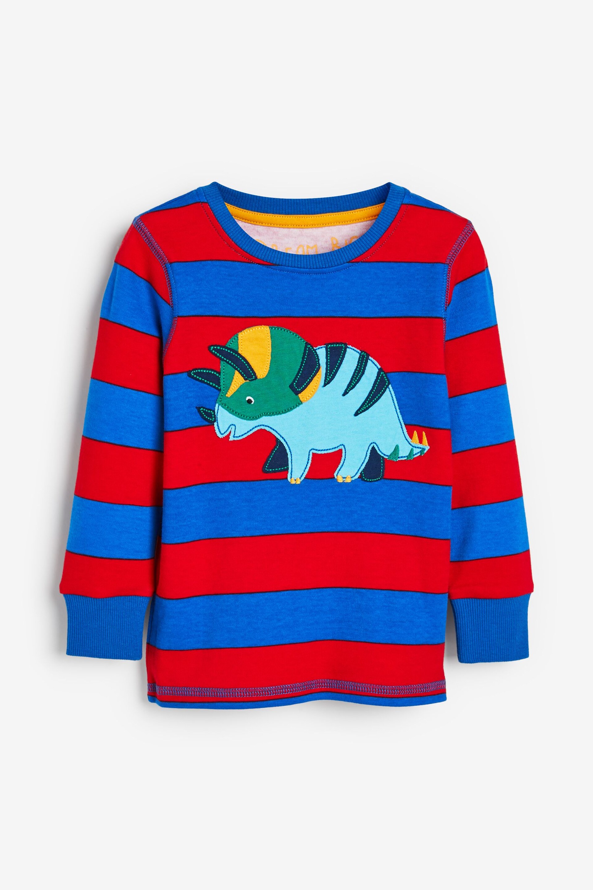 Blue/Red/Green Stripe Dino 3 Pack Snuggle Pyjamas (9mths-8yrs) - Image 8 of 14