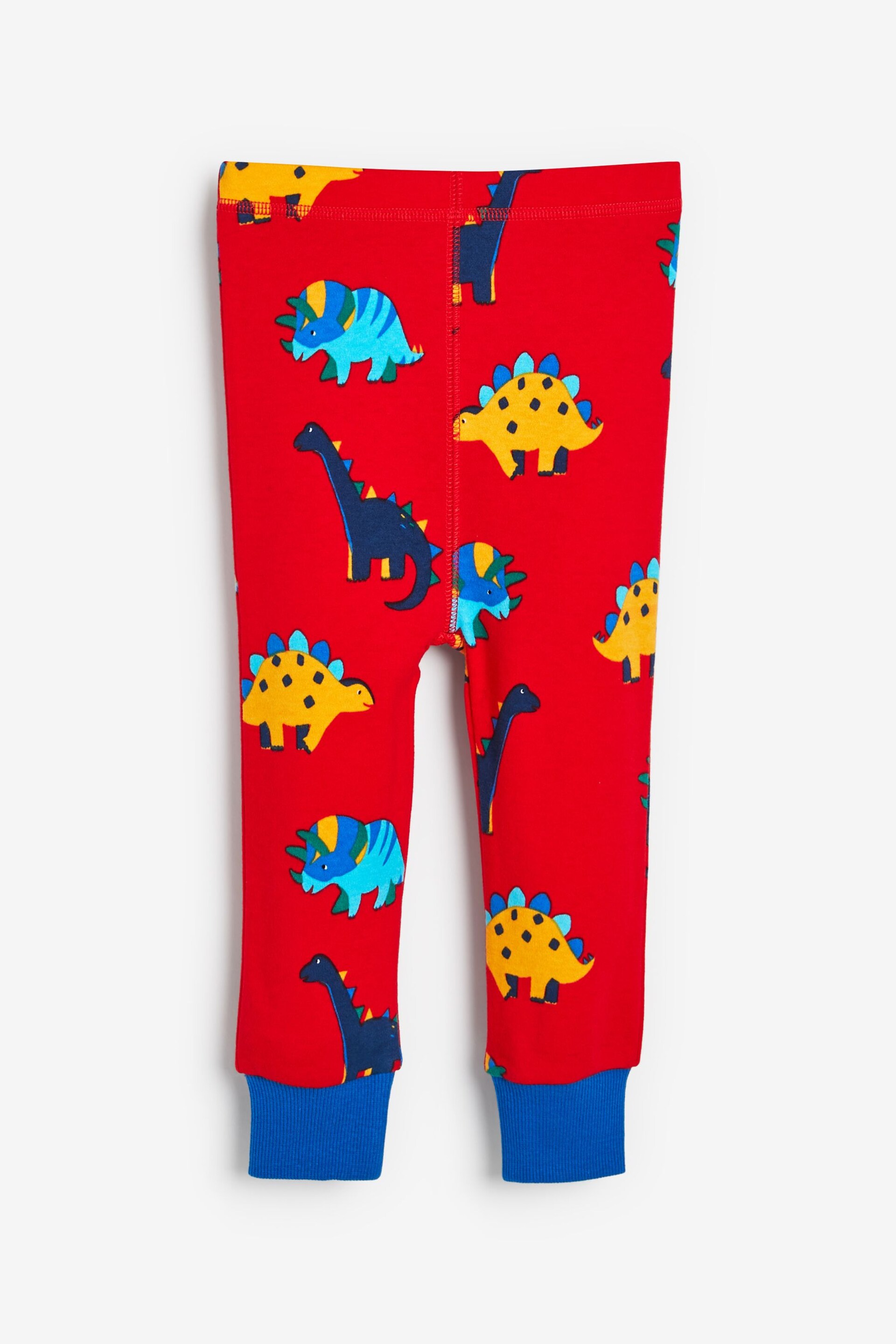Blue/Red/Green Stripe Dino 3 Pack Snuggle Pyjamas (9mths-8yrs) - Image 9 of 14