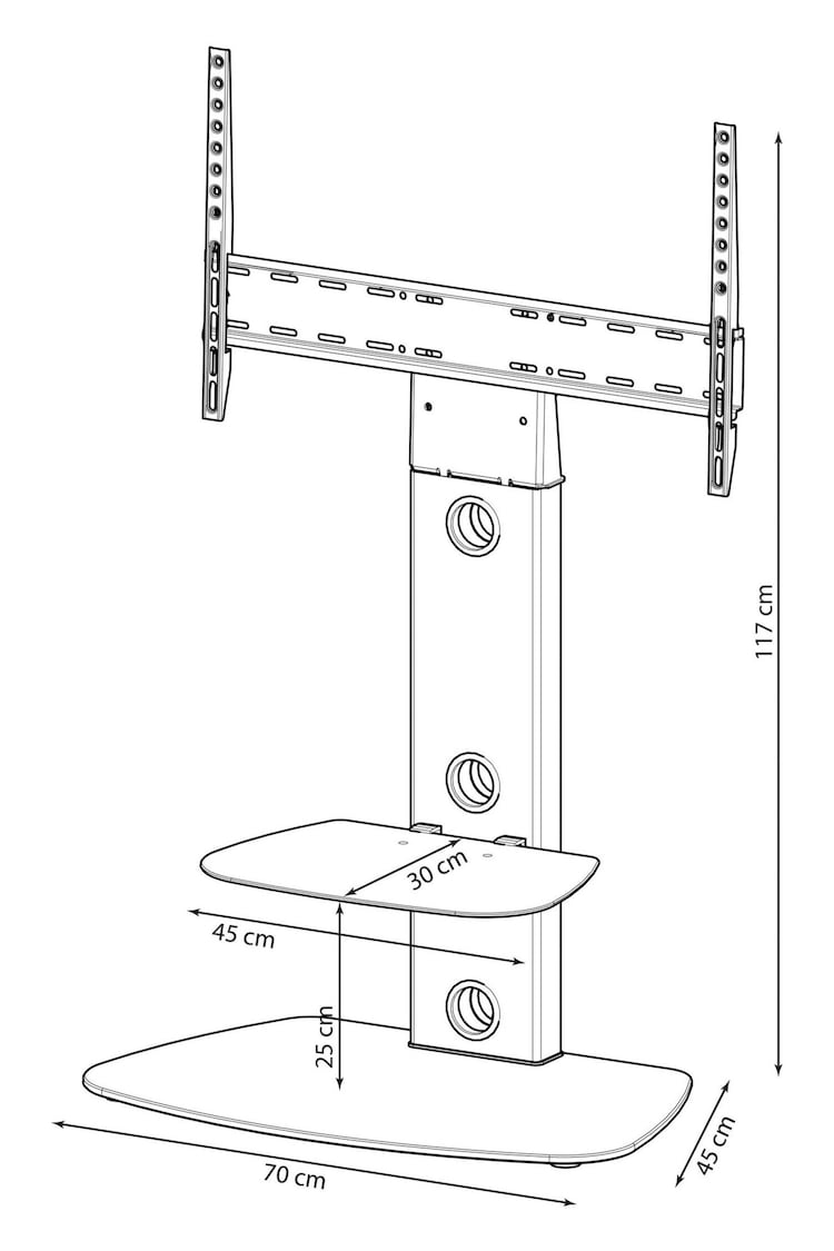 AVF Black/White Lucerne Curved Pedestal TV Stand - Image 4 of 4