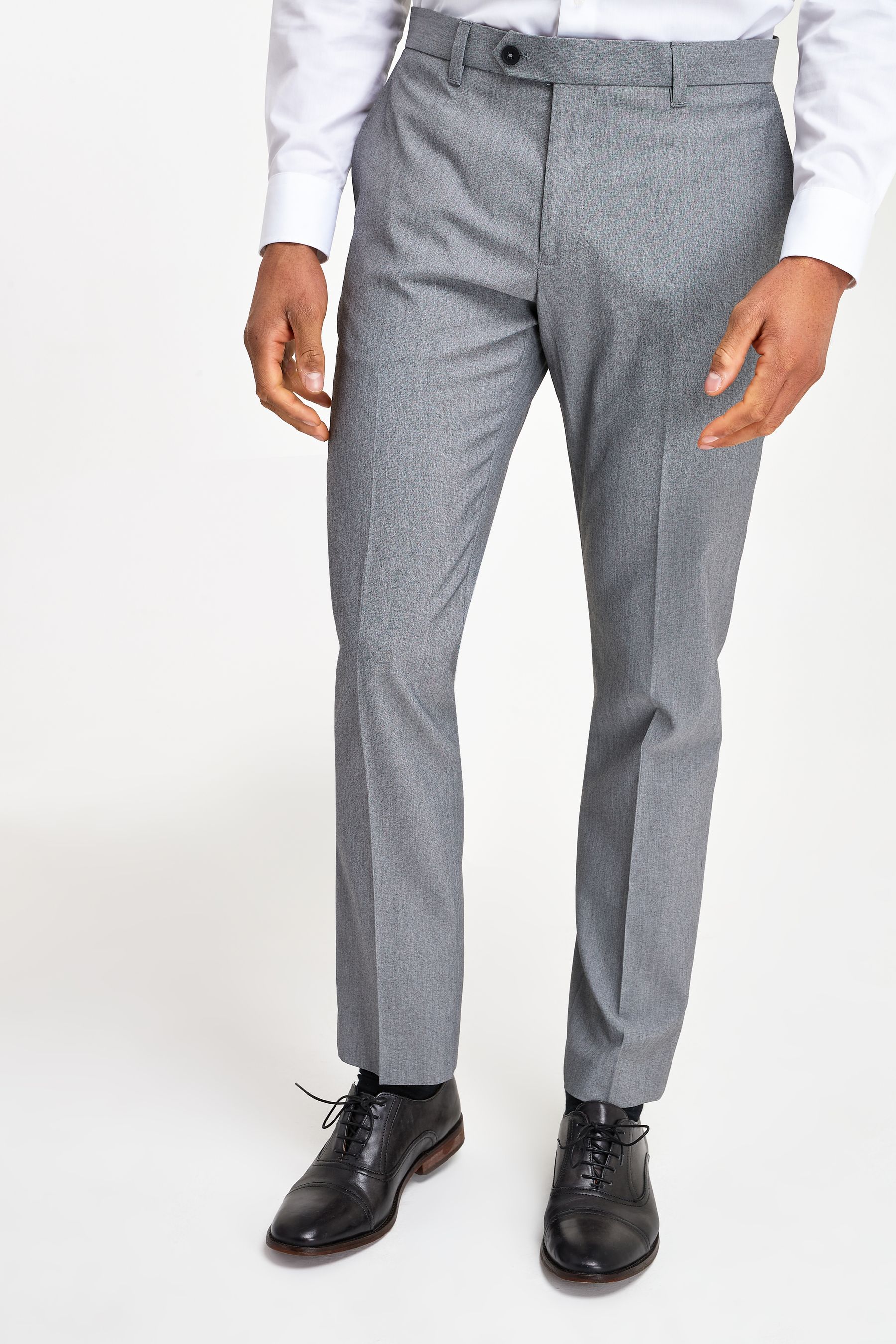 Buy Light Grey Slim Fit Stretch Smart Trousers from the Next UK online shop