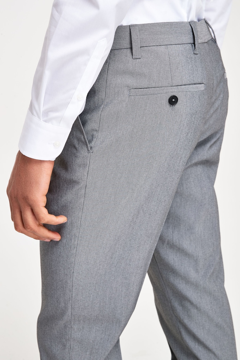 Light Grey Slim Stretch Smart Trousers - Image 4 of 6