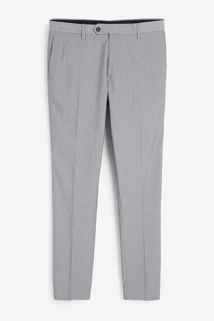 Light Grey Slim Stretch Smart Trousers - Image 5 of 6