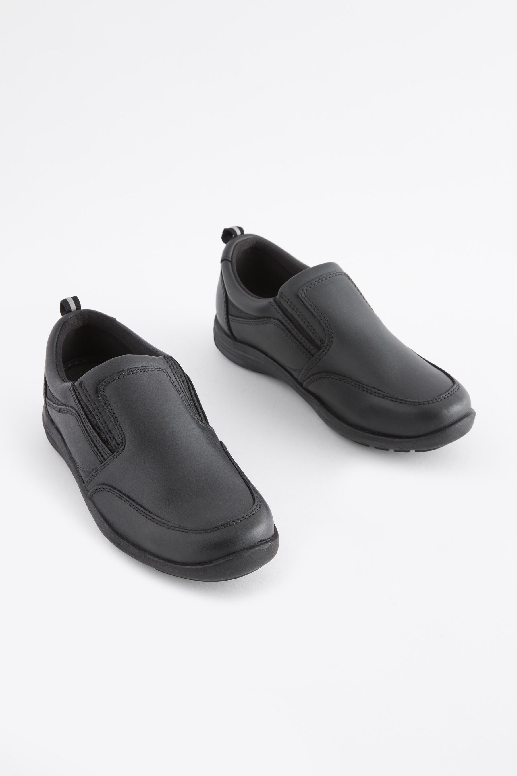 Black Wide Fit G School Leather Loafers