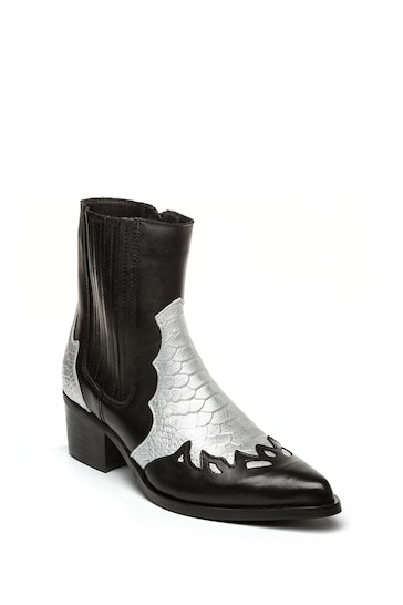 Steve Madden Selena Western Ankle Black Boots