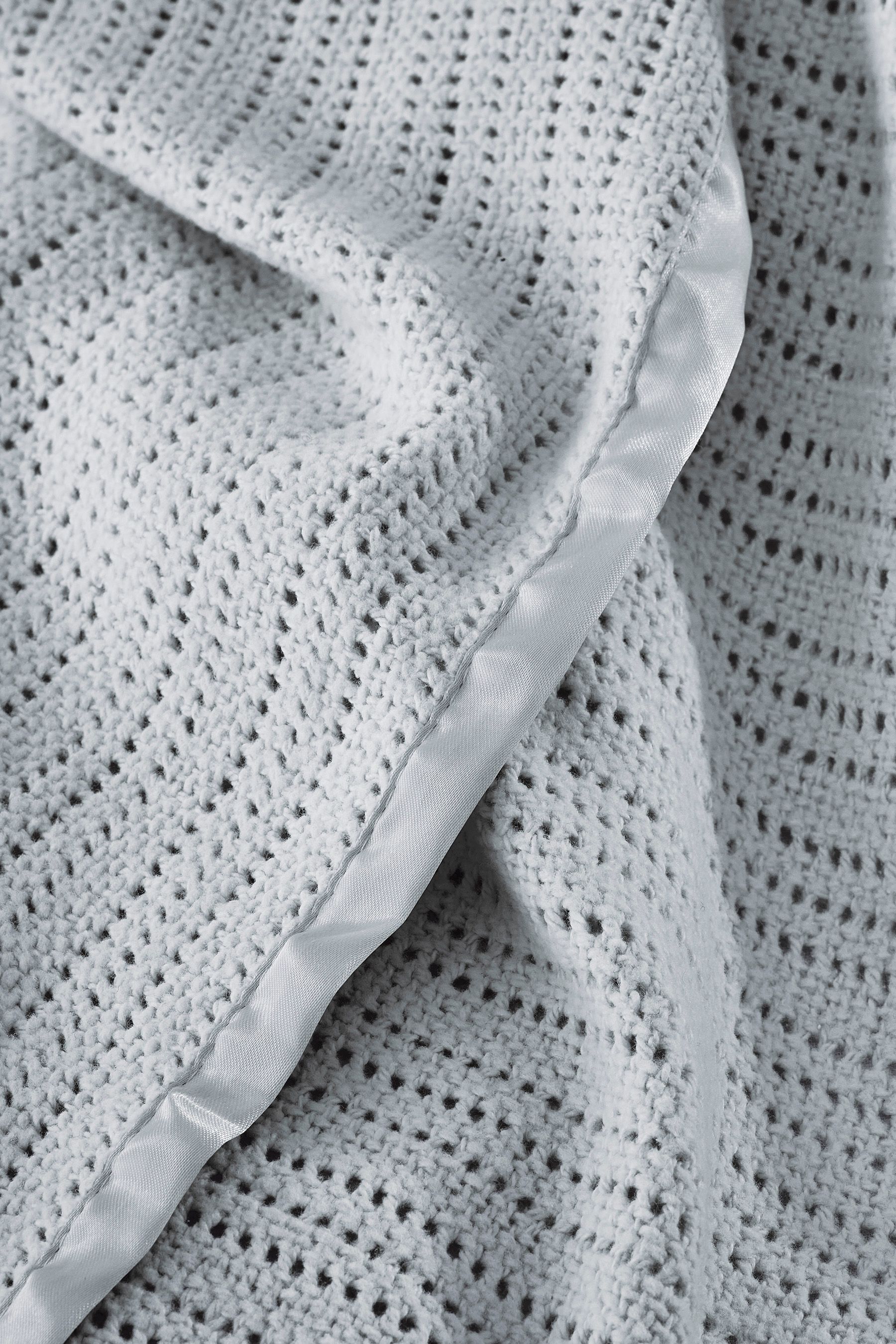 Buy The White Company Grey Cellular Satin 100 Cotton Blanket from Next Luxembourg