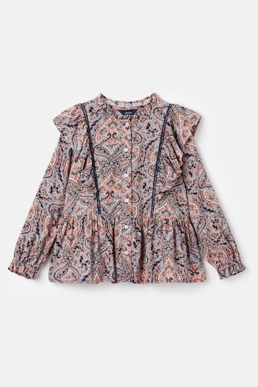 Joules Mia Pink Long Sleeve Paisley Blouse
