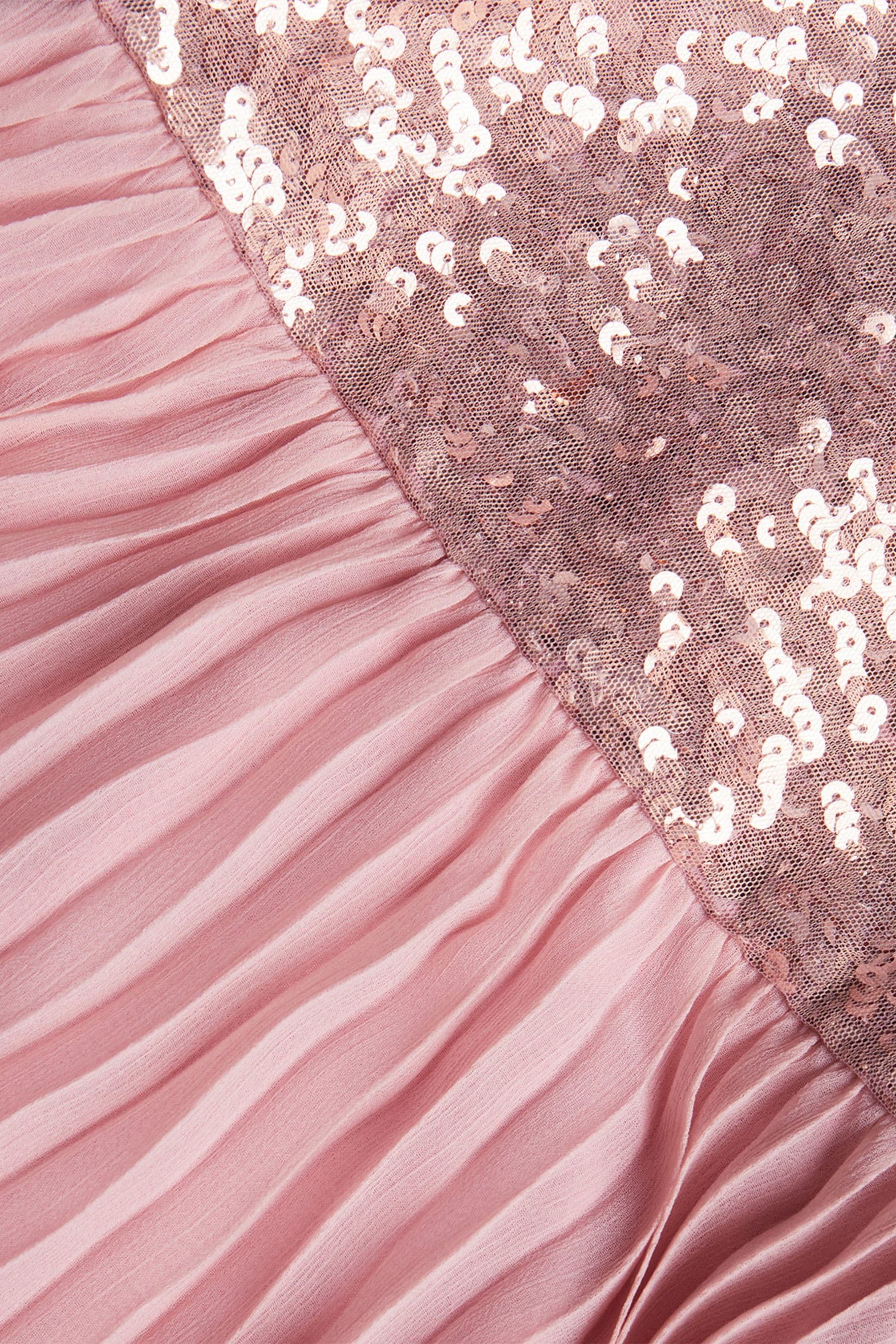 Buy Monsoon Baby Pink Angel Pleat Sequin Dress from Next Luxembourg