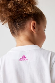 adidas White Sportswear Essentials Logo T-Shirt And Short Set - Image 5 of 11