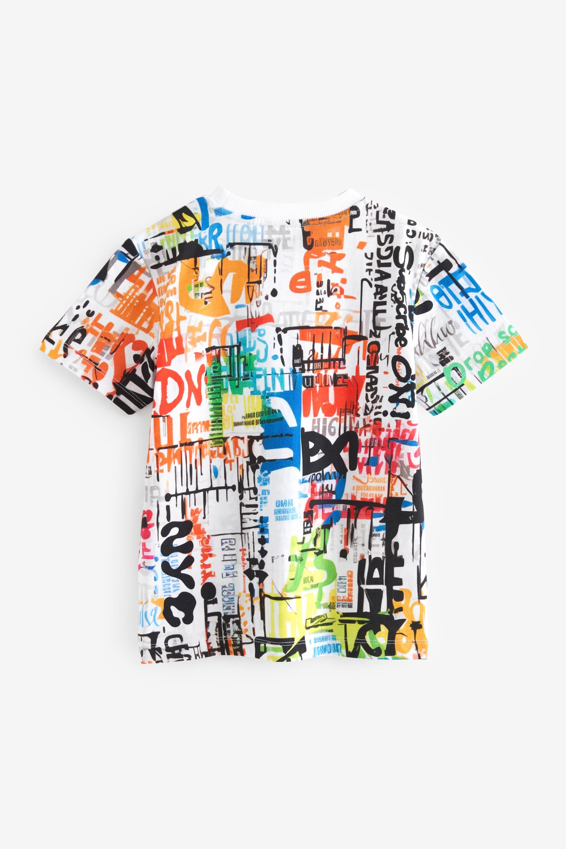 Multi Graffiti All-Over Print Short Sleeve T-Shirt (3-16yrs) - Image 2 of 3
