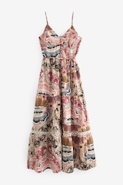 Rust Paisley Button Down Maxi Summer Dress - Image 7 of 8