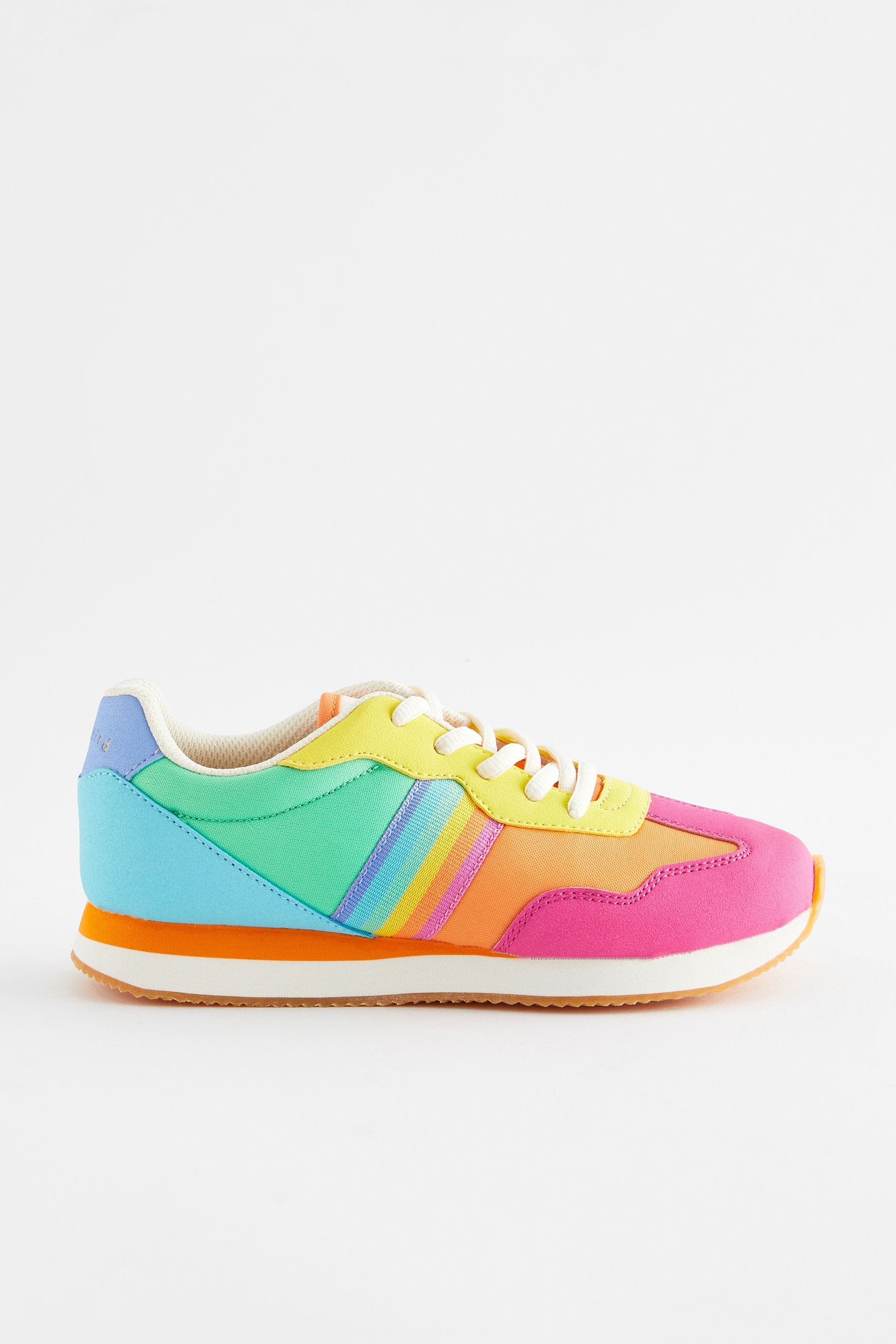 Little Bird by Jools Oliver Multi Pastel Older Colourful Rainbow Retro Runner Trainers
