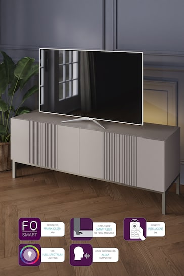 Frank Olsen Grey Iona 4 Door Large TV Unit with Smart Feature