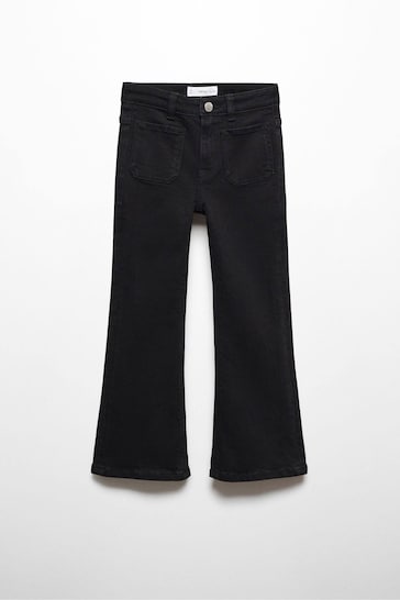 Mango Black Flared Jeans With Pocket
