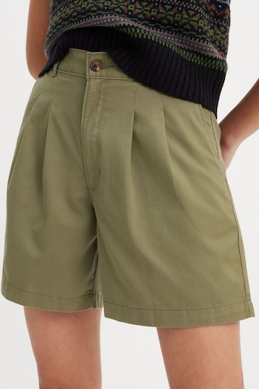 Levi's® Deep Lichen Green Pleated Trouser Shorts