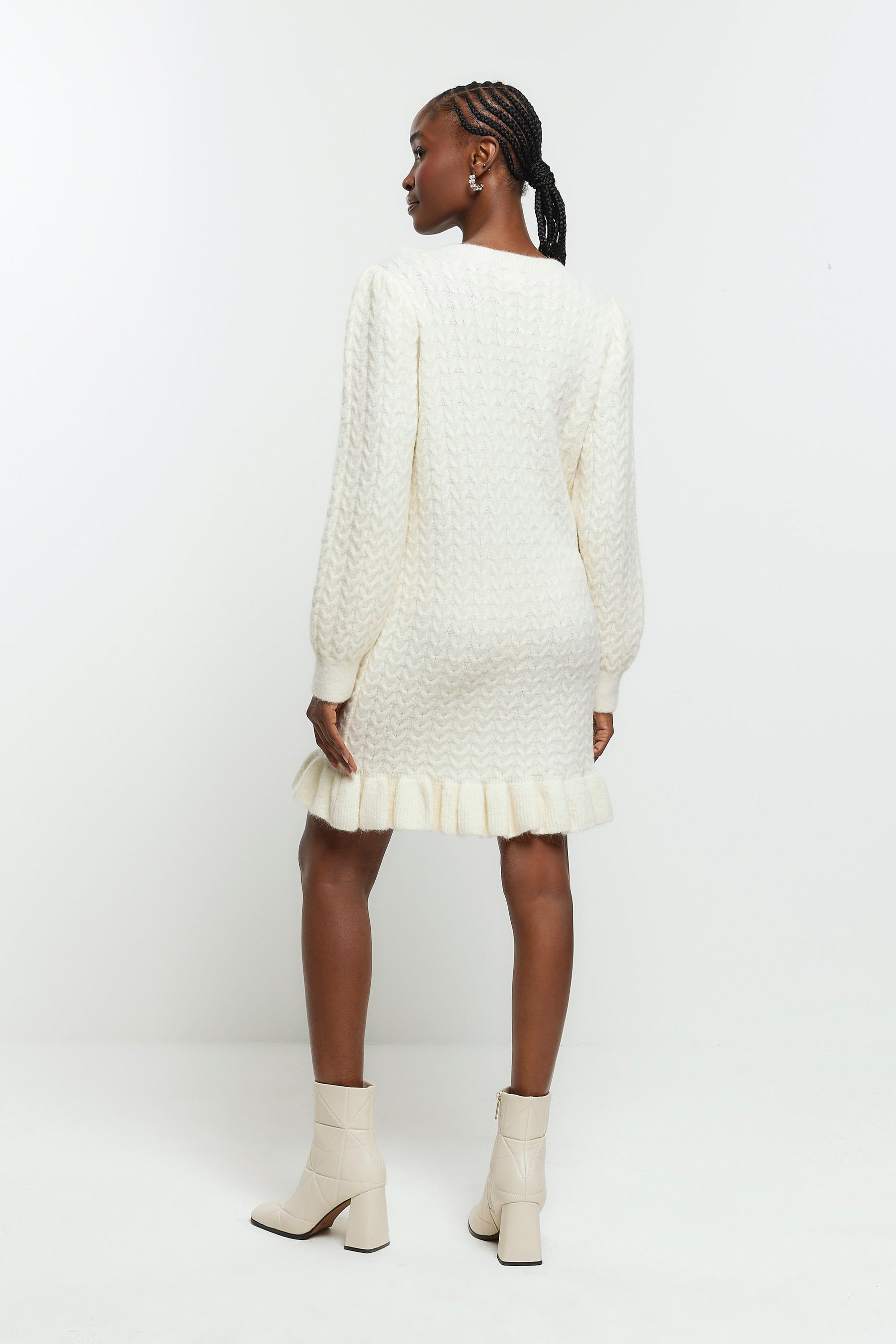 Cream embellished dress top