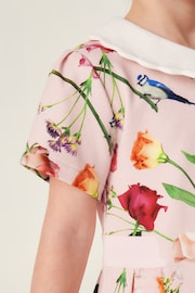 Baker by Ted Baker Pink Floral Collared Ponte Dress - Image 4 of 10