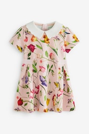 Baker by Ted Baker Pink Floral Collared Ponte Dress - Image 8 of 10