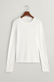 GANT White Fitted Lightweight Long Sleeve T-Shirt - Image 5 of 5