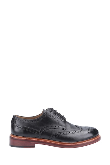 Cotswold Black Quenington Leather Goodyear Welt Lace Up Shoes