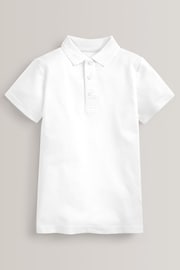 White Easy Fastening School Polo Shirts 2 Pack (3-12yrs) - Image 2 of 4