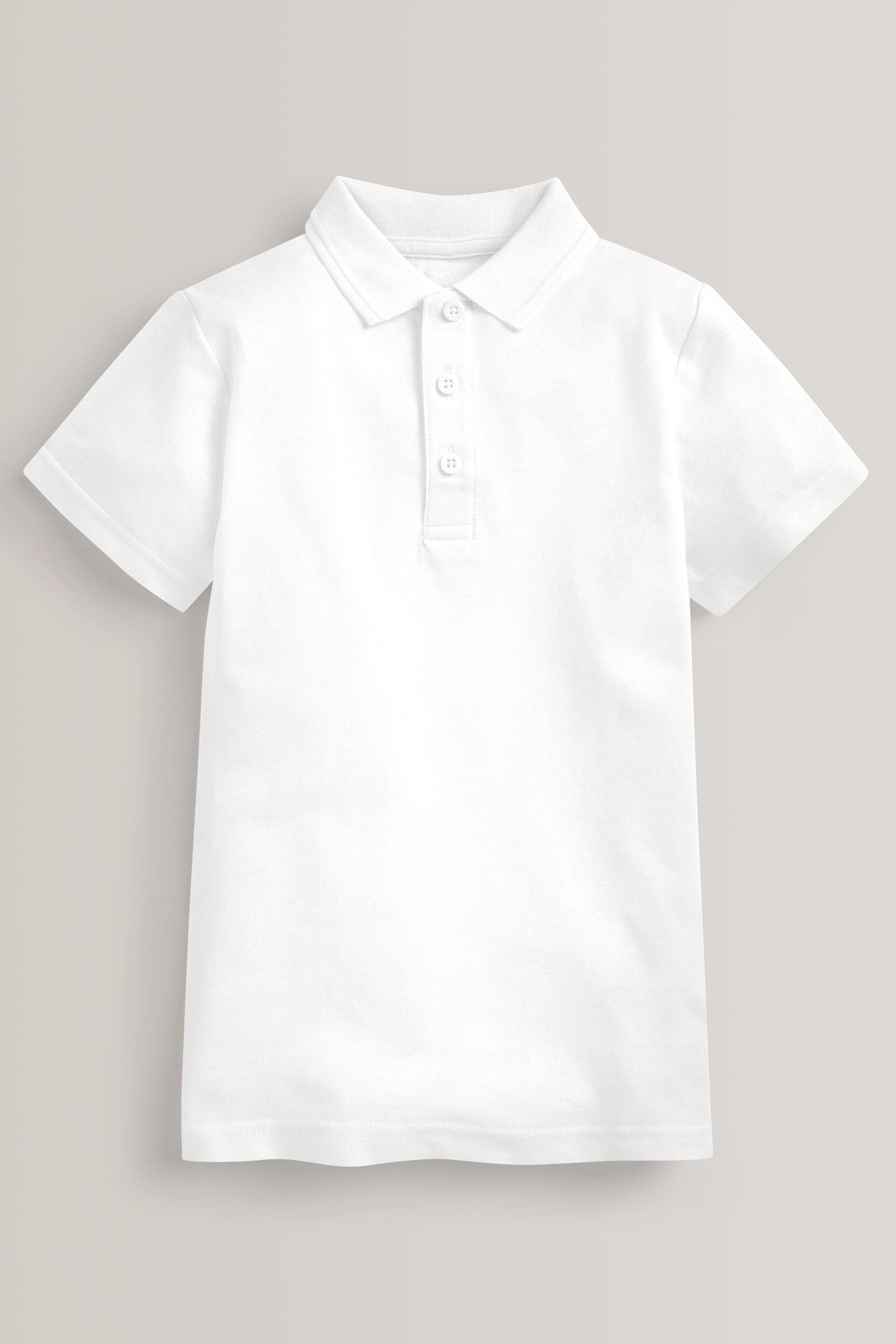 White Easy Fastening School Polo Shirts 2 Pack (3-12yrs) - Image 2 of 4