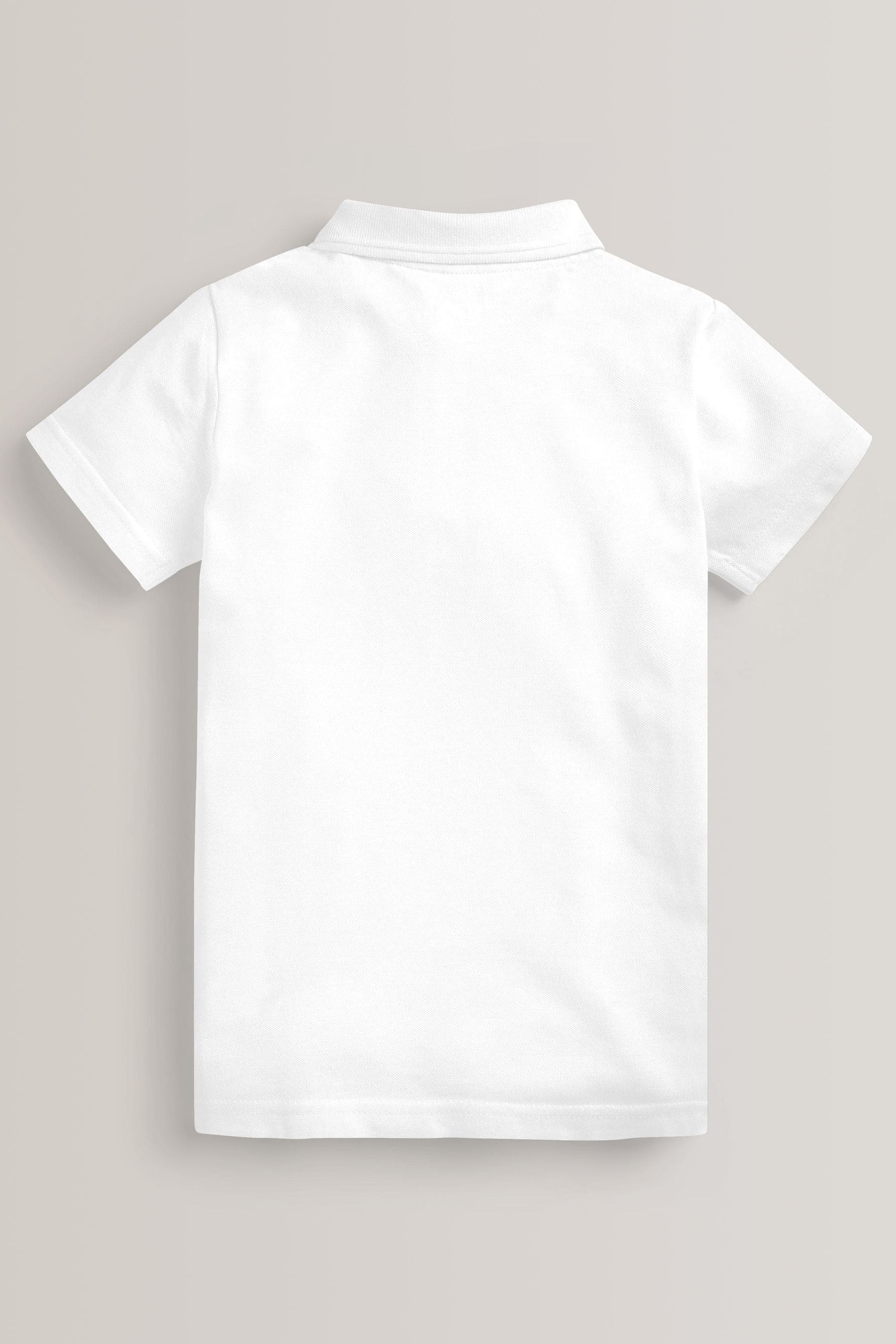 Buy White 2 Pack Easy Touch Fastening School Polo Shirts 3 12yrs