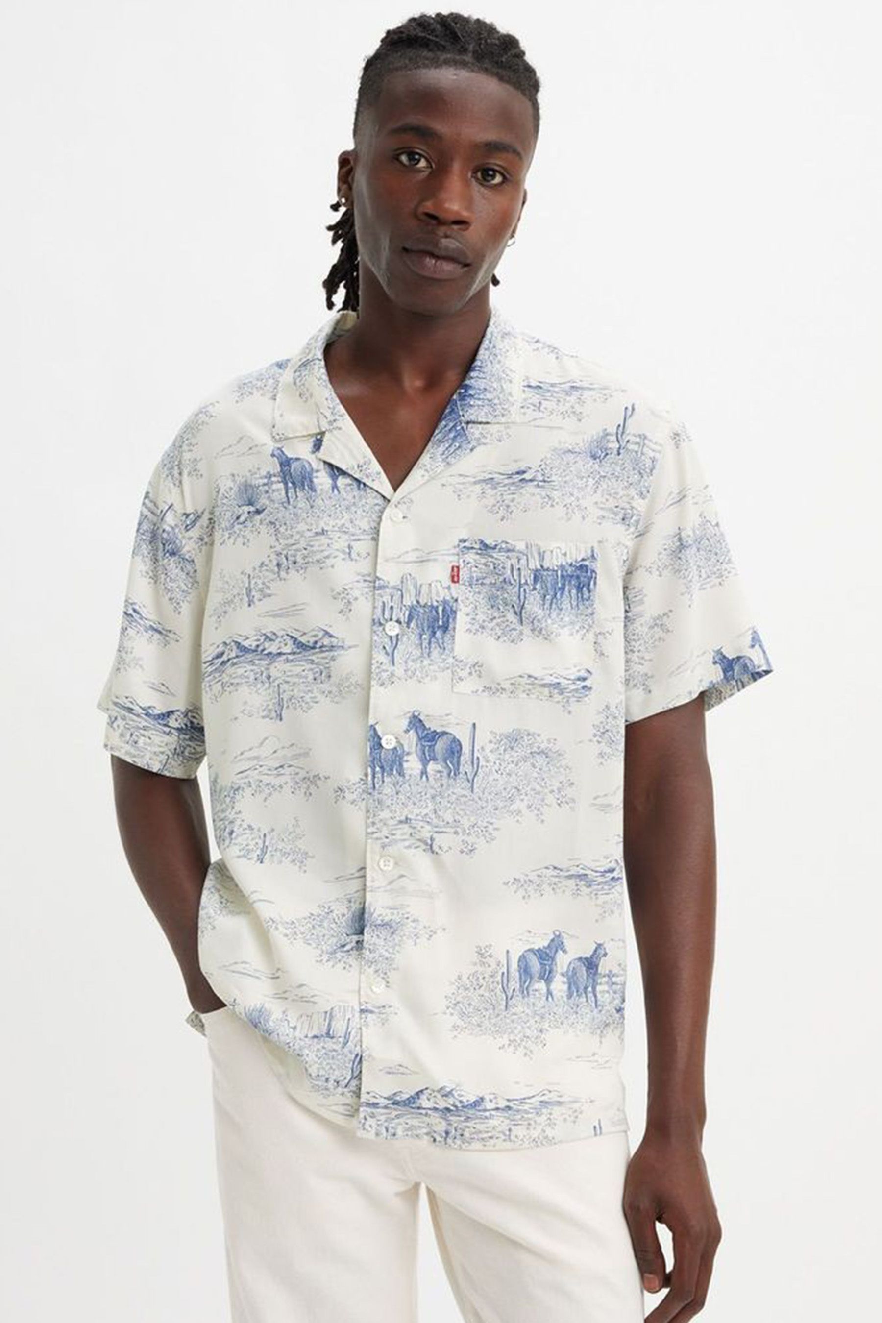 Buy Levi s Western Toile Vintage Indigo X Sunset Camp 100 Cotton Shirt from Next Luxembourg