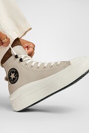 Converse Neutral Chuck Taylor All Star Move Platform Leather Trainers - Image 12 of 12