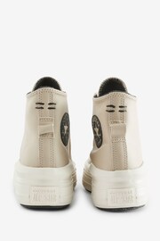 Converse Neutral Chuck Taylor All Star Move Platform Leather Trainers - Image 5 of 12