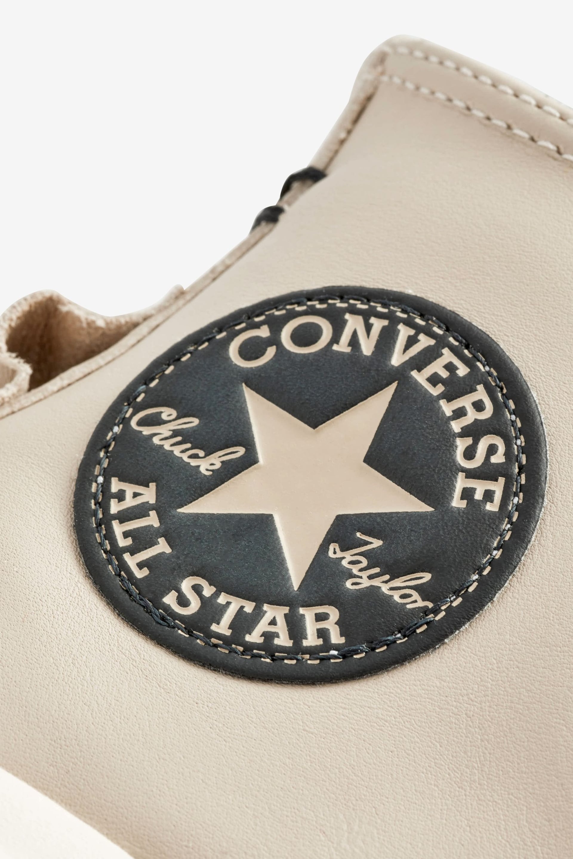 Converse Neutral Chuck Taylor All Star Move Platform Leather Trainers - Image 8 of 12
