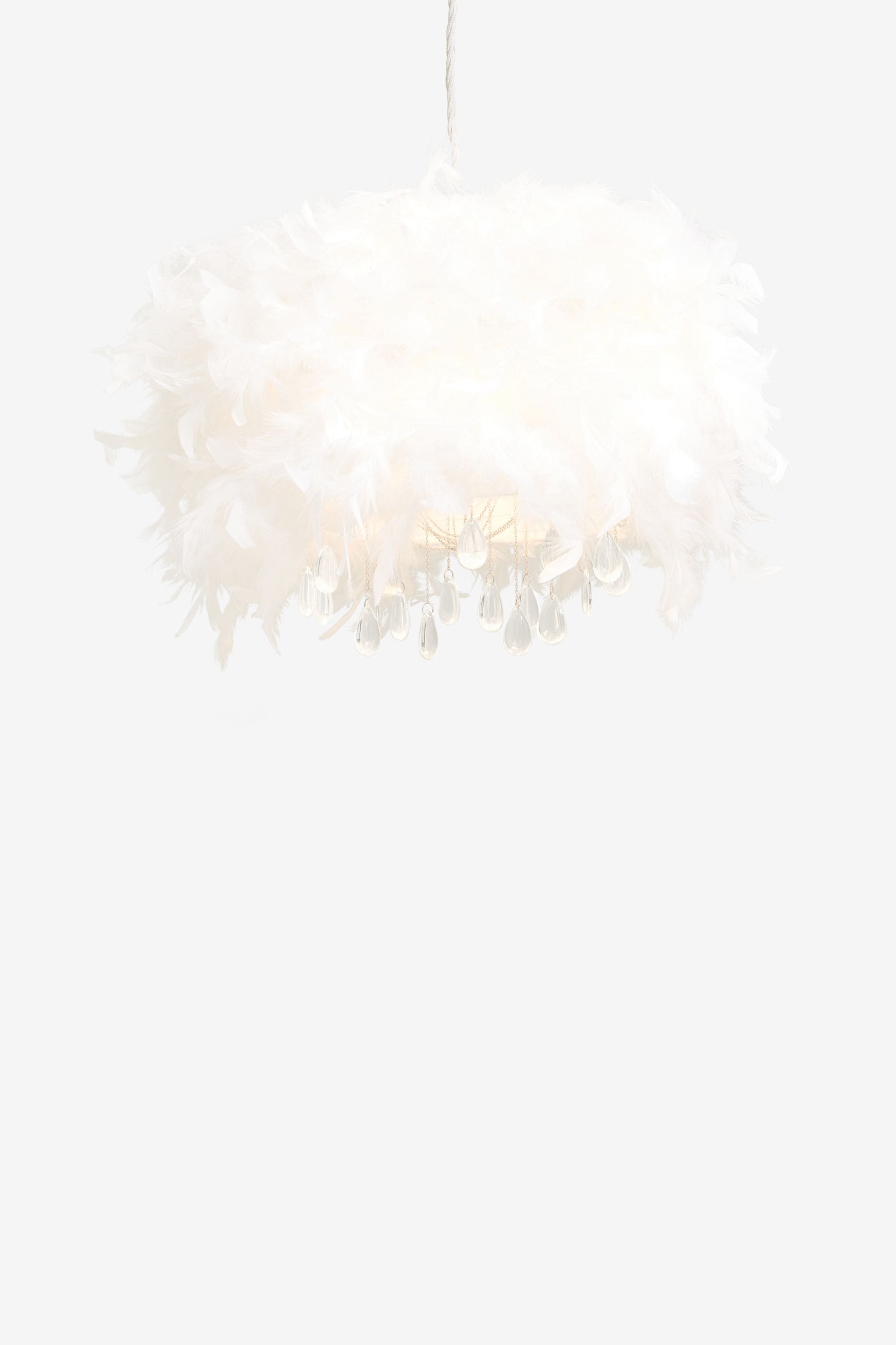 White fluffy light discount shade