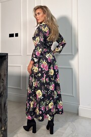 Girl In Mind Black Floral Brielle Shirt Maxi Dress - Image 3 of 4