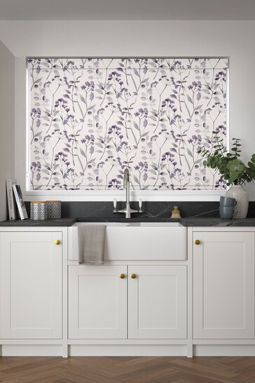 Purple Isla Floral Made to Measure Roller Blind