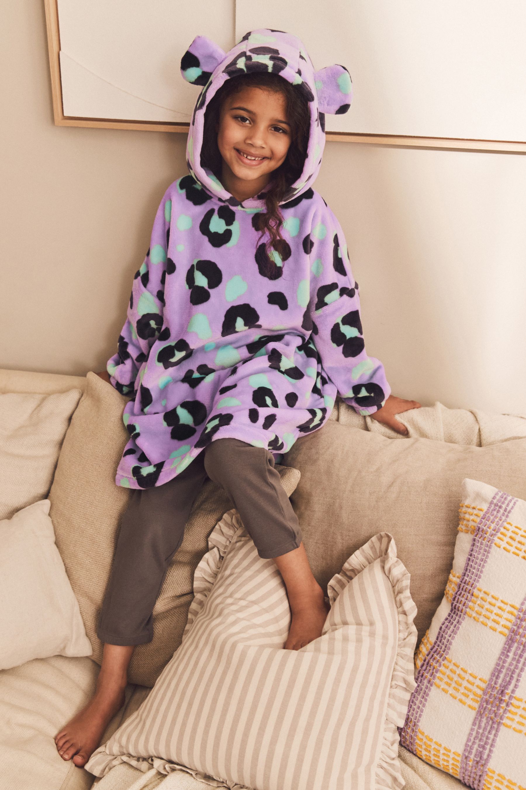 Leopard print hooded blanket hot sale