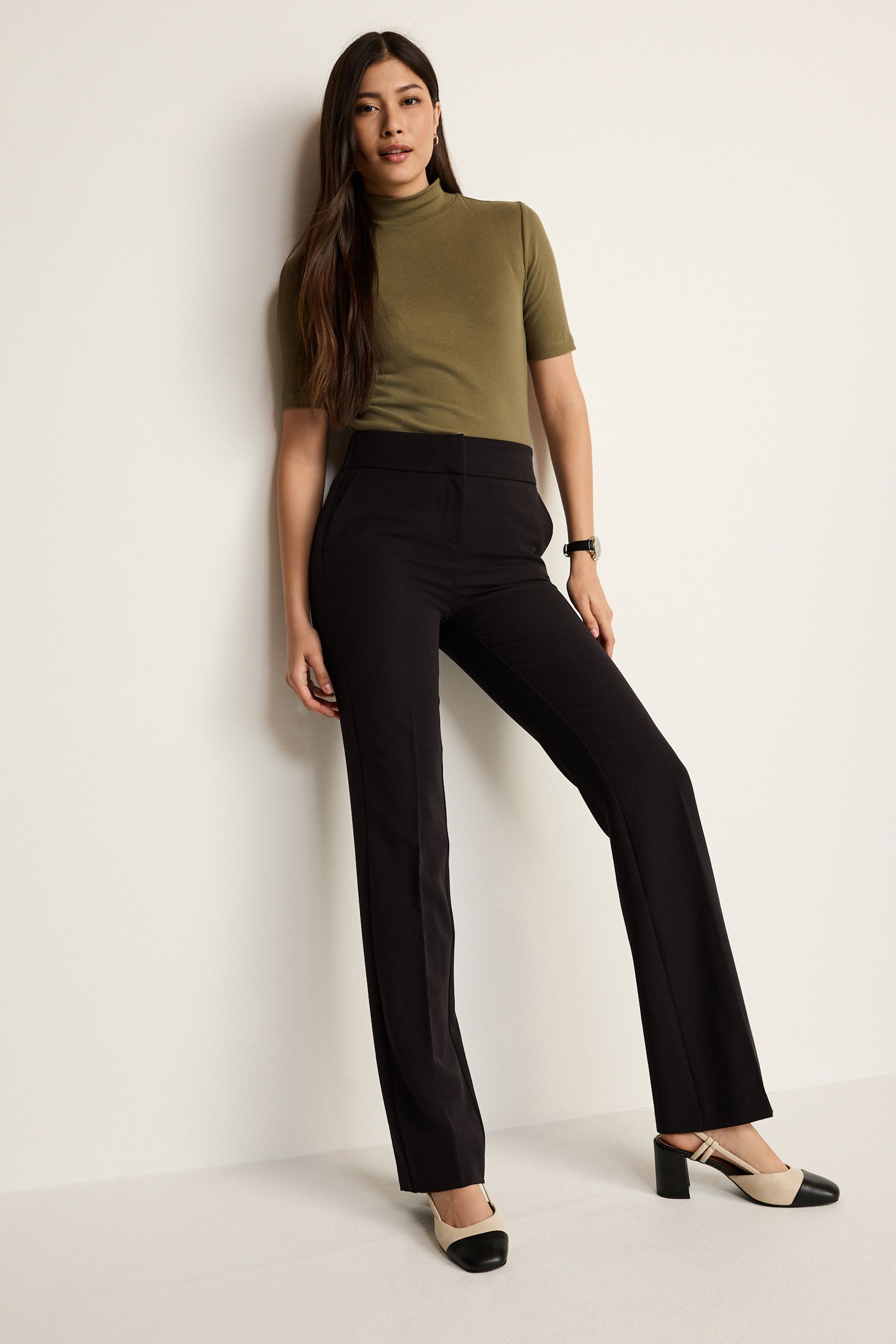Buy Black Bootcut Tailored Trousers from Next Luxembourg