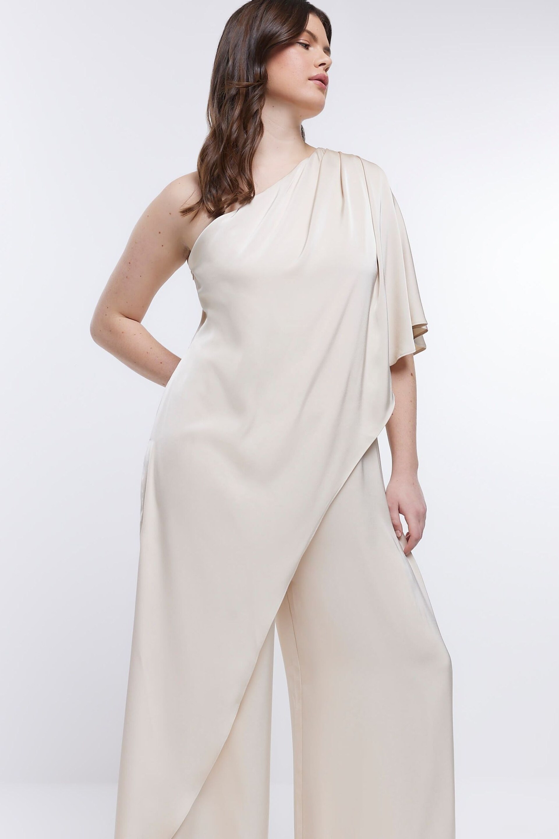 River Island Cream Bridesmaid Jumpsuit - Image 4 of 5