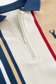 NavyBlue/Stone Colourblock Short Sleeve Polo Shirt (3-16yrs) - Image 3 of 3