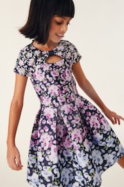 Baker by Ted Baker Multi-Coloured Floral Scuba Dress - Image 4 of 11