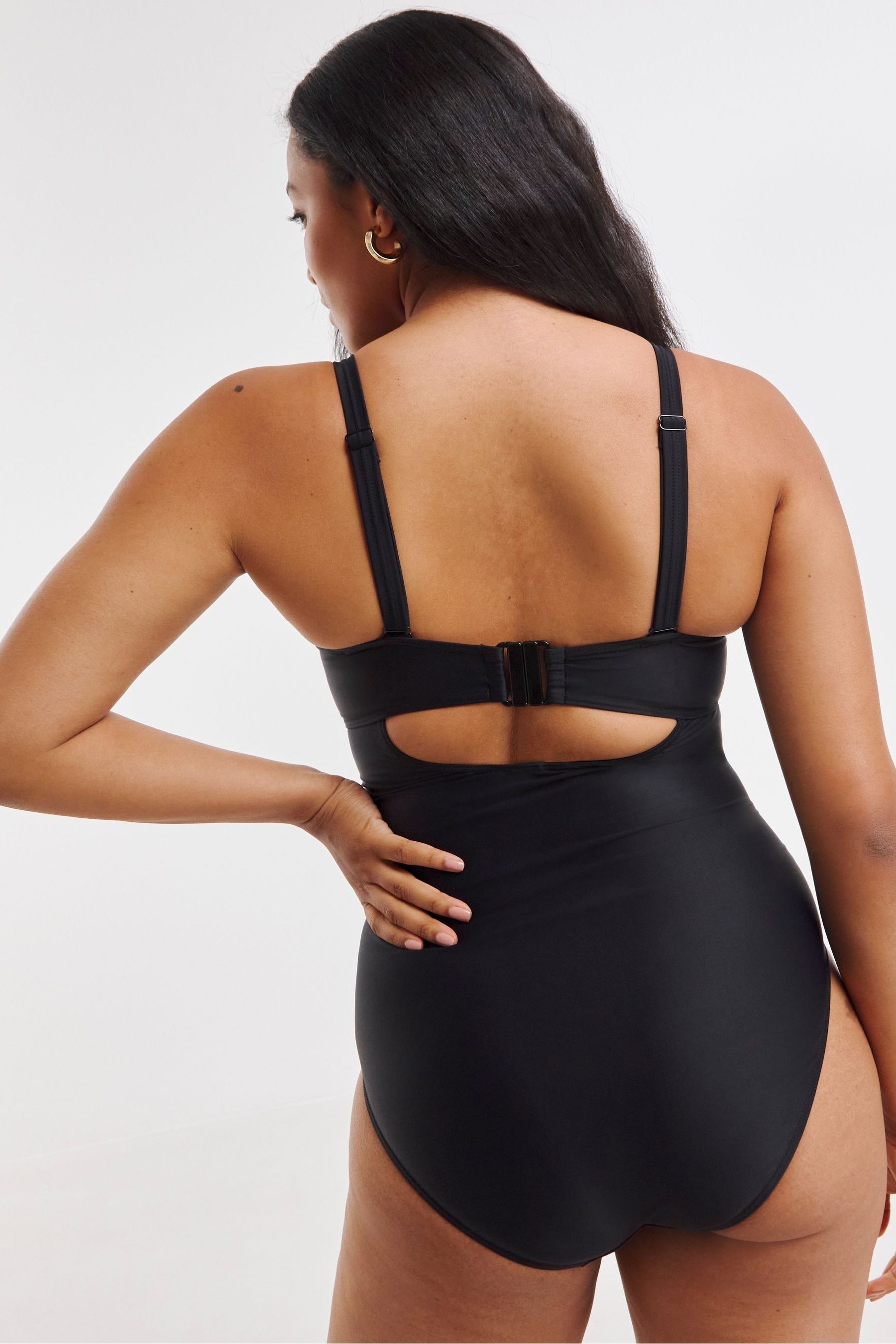 Buy Figleaves Black Spot Tailor Underwired Tummy Control Longer Length Swimsuit from Next Ireland