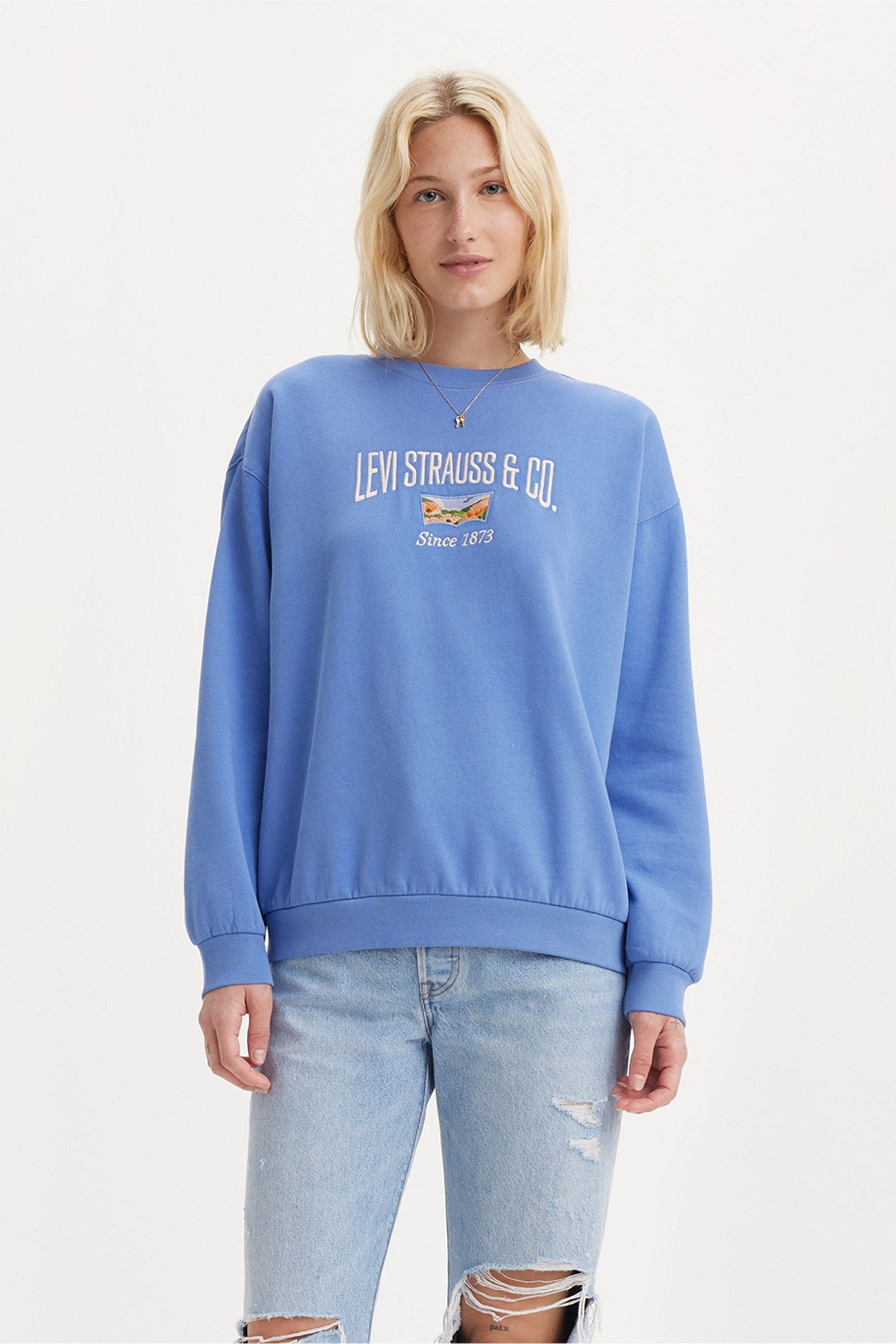 Buy Levi s Crew Mini BW Scenic Blue Yonder Graphic Salinas Crewneck Sweatshirt from Next Luxembourg