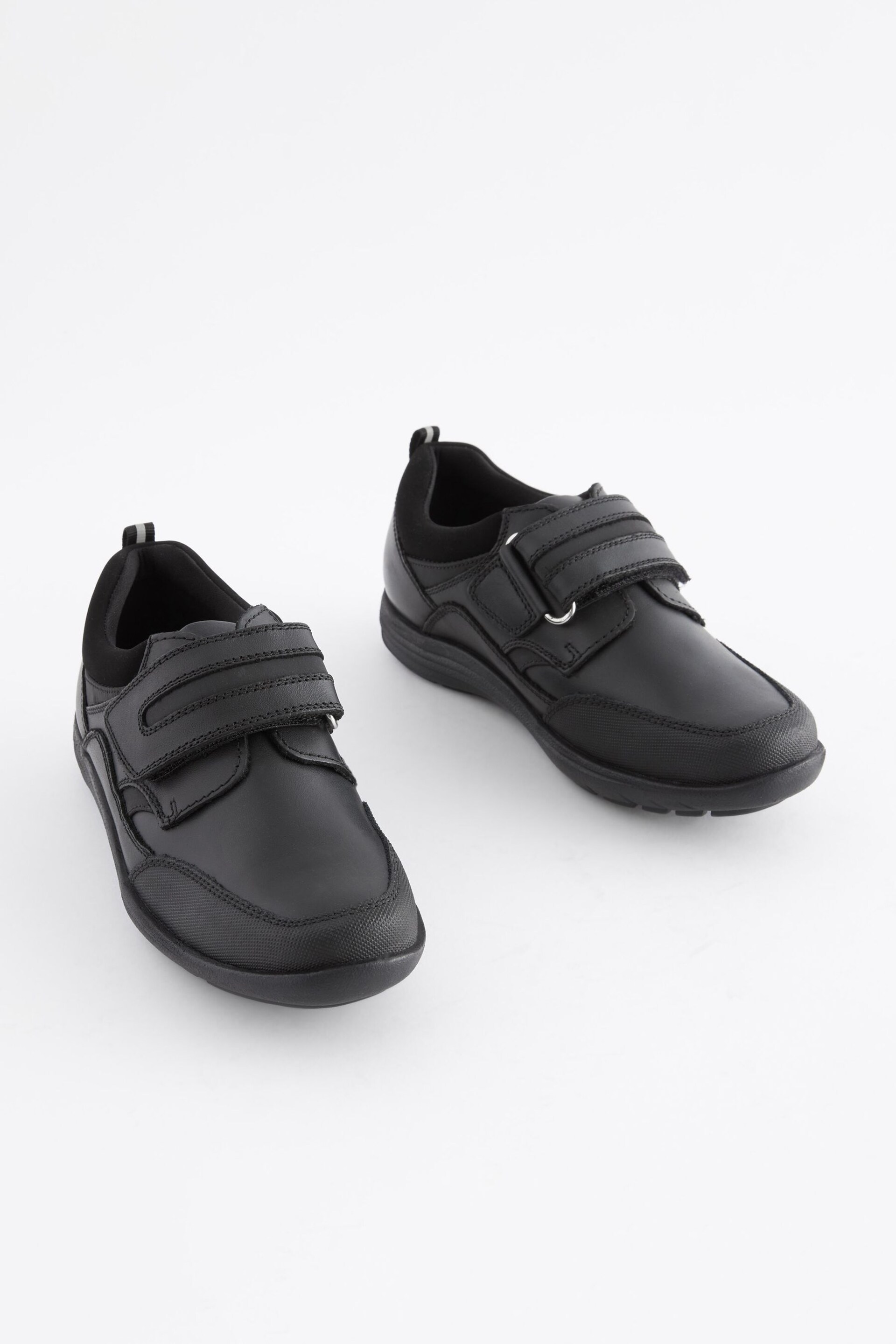 Black Narrow Fit (E) School Leather Single Strap Shoes - Image 1 of 6