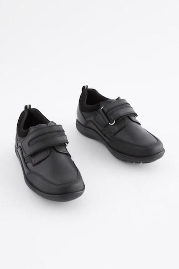 Buy Black Narrow Fit (E) School Leather Single Strap Shoes from the ...