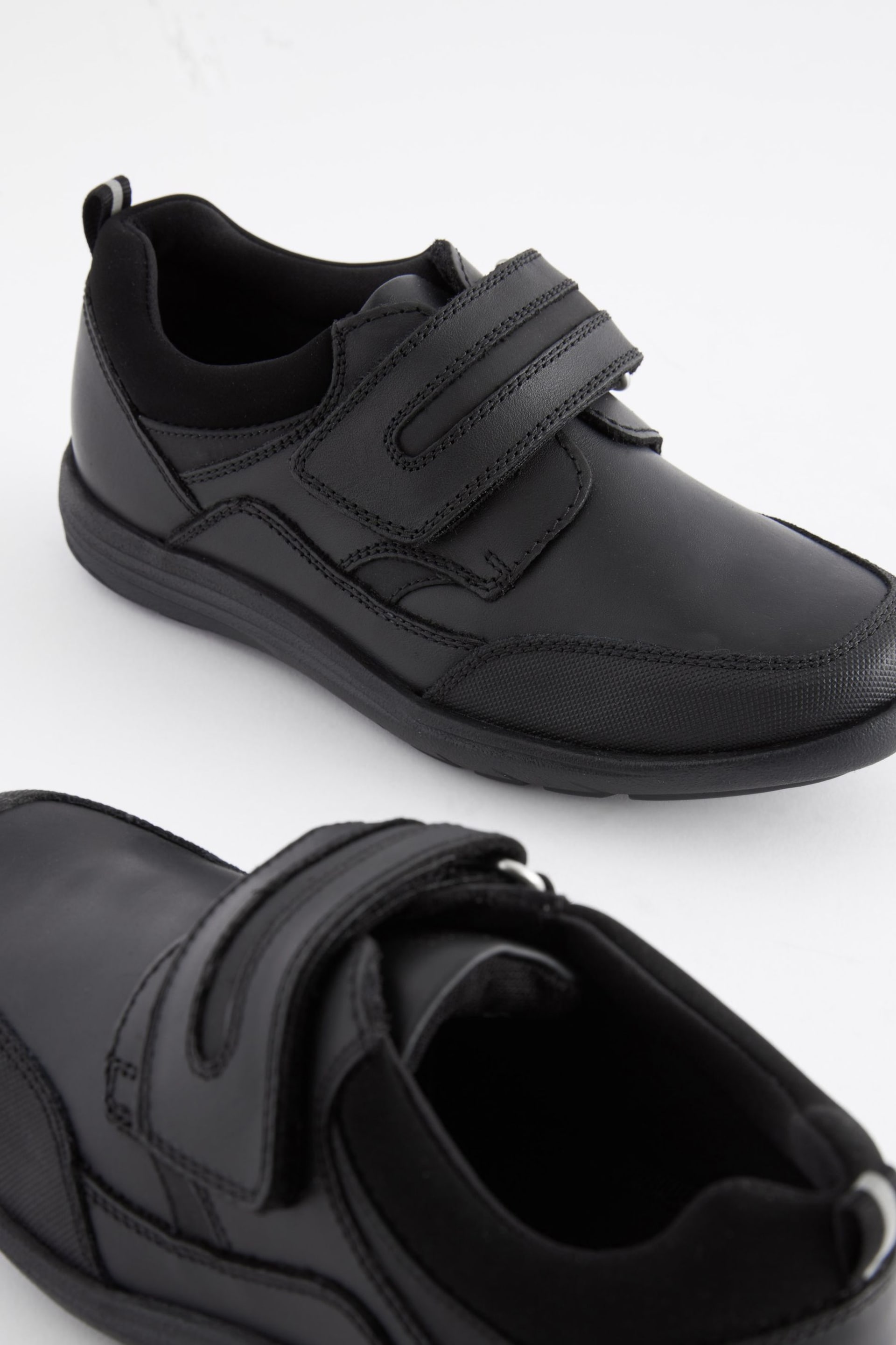 Black Narrow Fit (E) School Leather Single Strap Shoes - Image 4 of 6