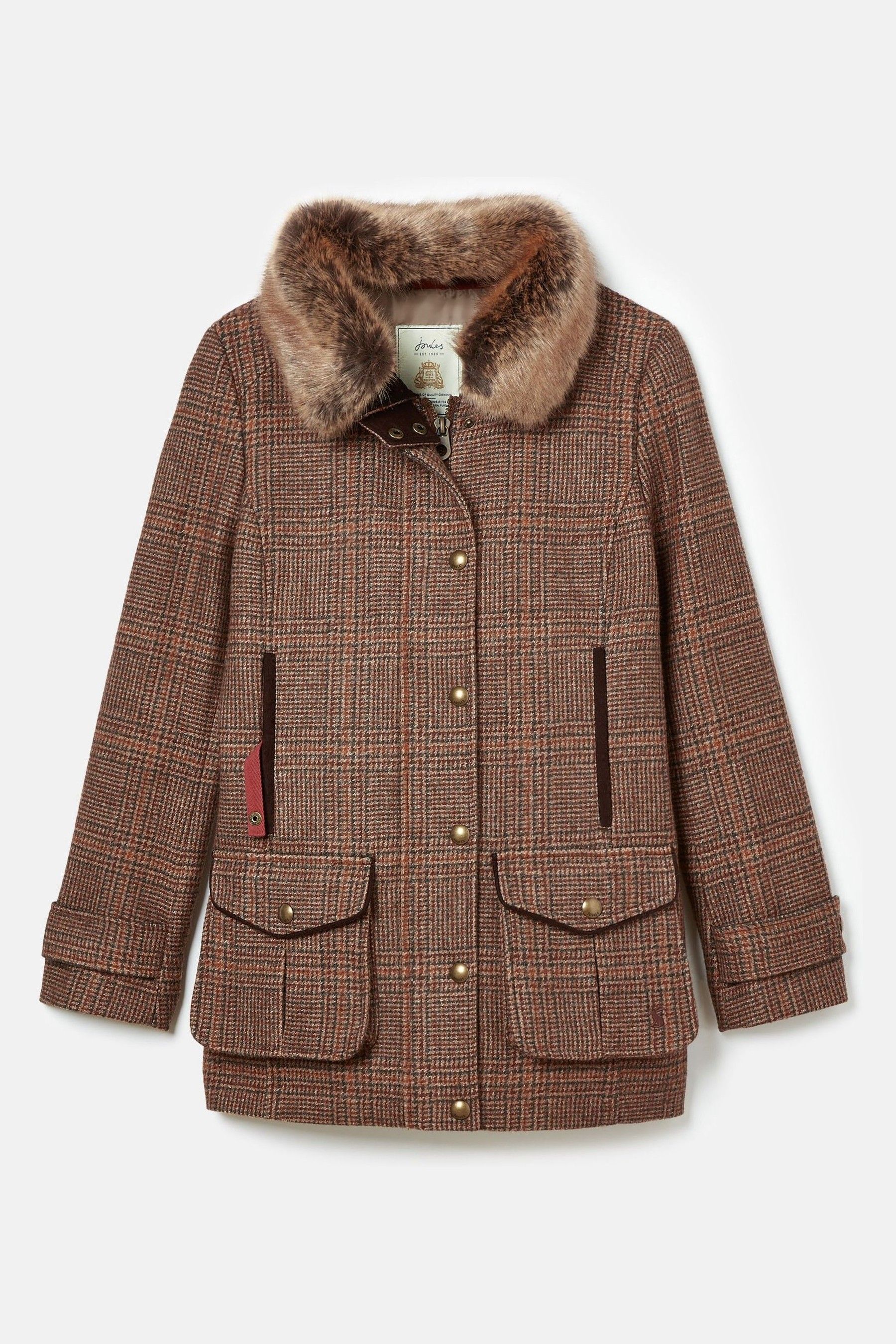 Buy Joules Fieldcoat Luxe Brown Fieldcoat Luxe 3 in 1 Brown Tweed Coat with Removable Quilted Gilet from Next USA