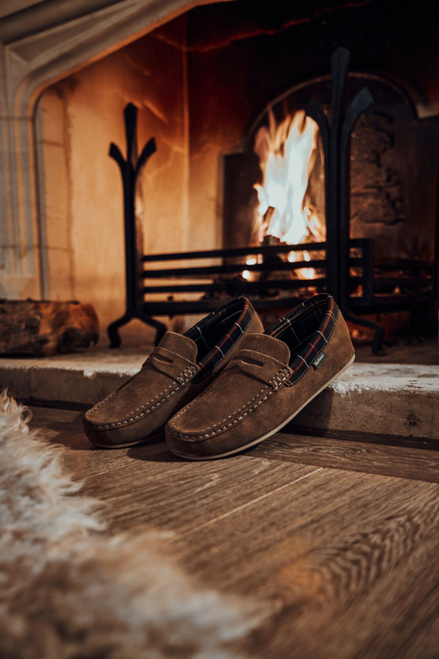 Buy Barbour Brown Porterfield Suede Slippers from Next Malta