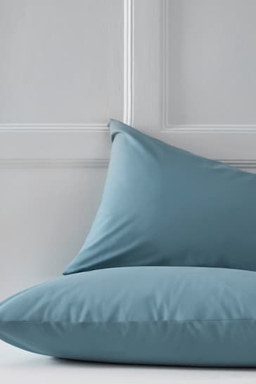 Set of 2 Blue Slate Cotton Rich Pillowcases
