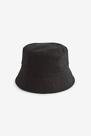 Black/Grey Reversible Bucket 100% Cotton Hat 2 Pack - Image 9 of 12